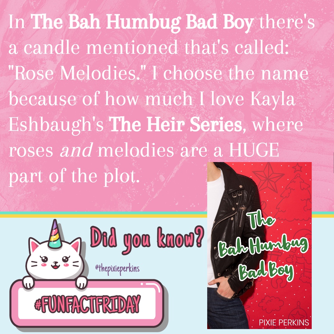 ThePixiePerkins's tweet photo. Iโve been dyingggg to give my #funfact posts a makeover, and hereโs what I came up with!! ๐
And I know #TheBahHumbugBadBoy hasnโt released yet, but I thought my #ARCreaders might appreciate this little fun fact. ๐
#pixieperkins #funfactfriday #writingcommunity #cleanromance https://t.co/mHnILhTaS5