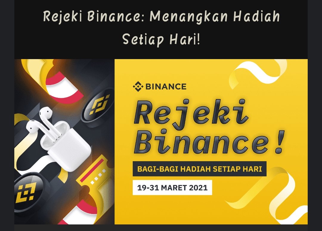 dodoolan's tweet photo. @binance lagi bagi" hadiah setiap hari nih. Dari tanggal 19-31 Maret.
Dan 2 airdpord untuk 2 orang beruntung,
🔸Yuk langsung aja daftar https://t.co/LX8izCFQfx

🔸Jangan lupa isi formnya https://t.co/7jwhxBSzFI

#Airdrop #Giveaways
 #BSC #BNB #Giveaway #bounty #Bitcoin https://t.co/R8fvrRLBxG