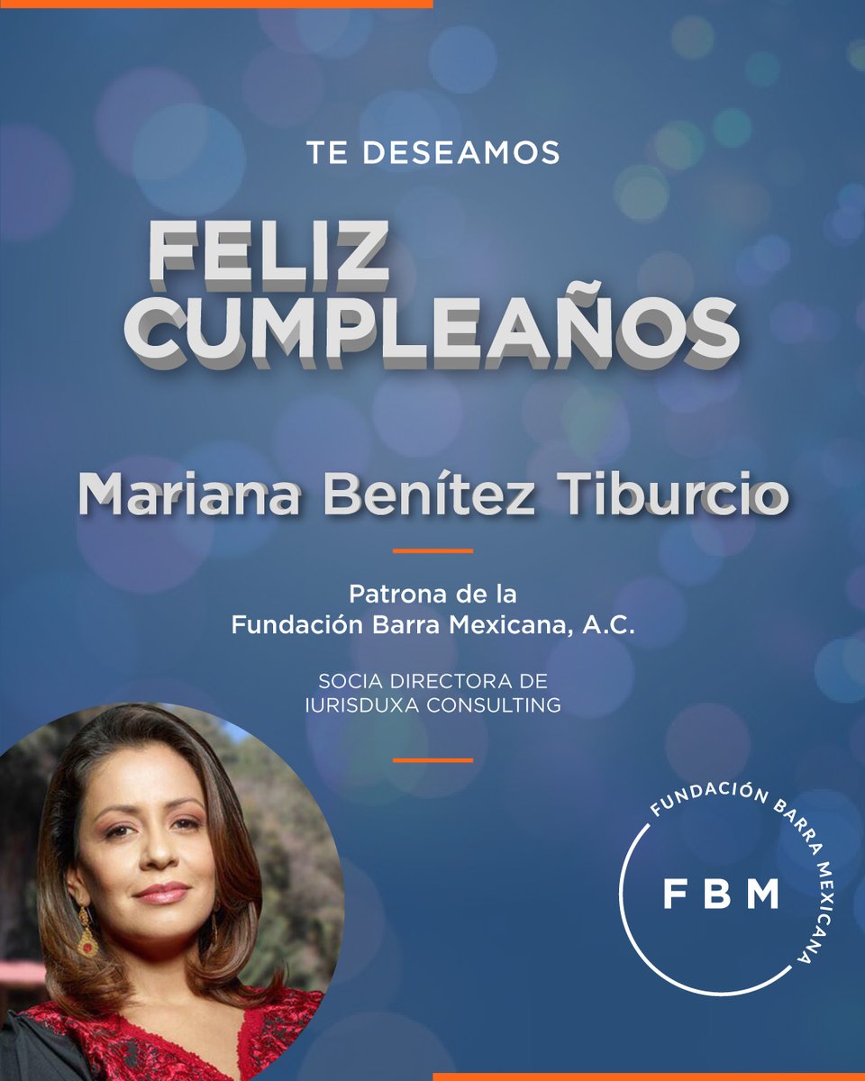 ¡Hola Mariana!

De parte de quienes formamos parte de la #FundaciónBarraMexicana te deseamos un #FelizCumpleaños. 

<a href="/marianabenitezt/">Mariana Benítez</a> 
<a href="/Iurisduxa1/">Iurisduxa Consulting</a> 
#iurisduxa