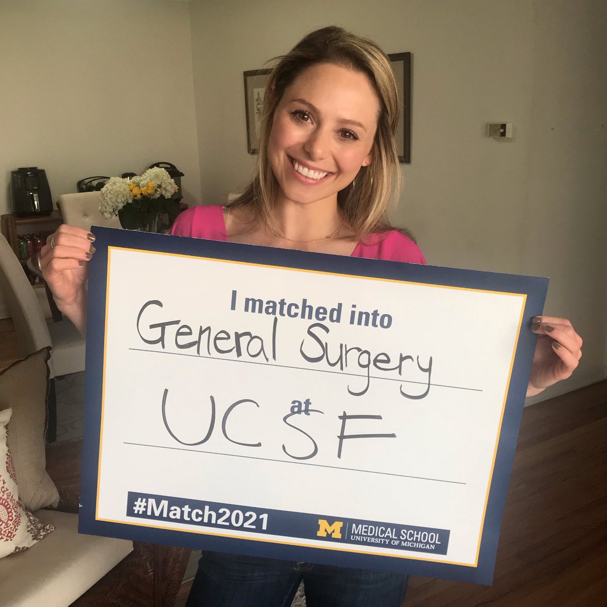 Today was a dream. So excited to be headed to CA for General Surgery Residency training! <a href="/UCSFGSResidency/">UCSF GS Residency</a>  <a href="/UCSFSurgery/">UCSF Surgery</a> !!  Cheers to next steps! And a huge thank you to all who helped me get here! @UMichMedAdmiss <a href="/UMichSurgery/">Michigan Surgery</a>