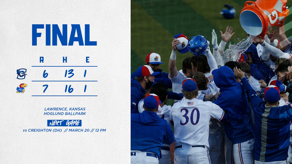 Jayhawks win on a 𝐇𝐎𝐌𝐄 𝐑𝐔𝐍 𝐁𝐘 𝐌𝐄𝐒𝐒𝐈𝐍𝐆𝐄𝐑 🤯