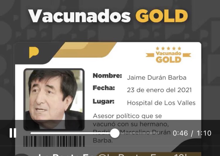 CMonteroOficial's tweet photo. Jaime Durán Barba, jefe de campaña de @LassoGuillermo, fue uno de los #VacunadosGold #VacunaGateEC , según revelaciones de @LaPosta_Ecu https://t.co/mQxvrDRDeM