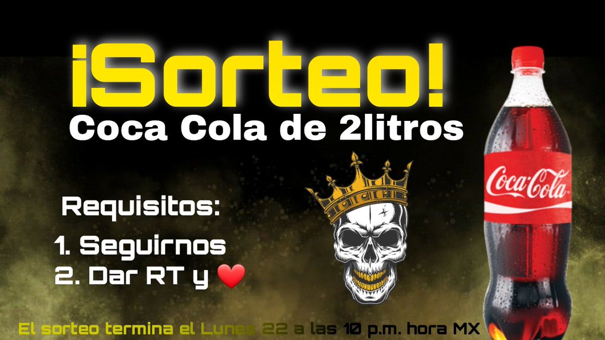 #Sorteo 🔥

Como los queremos mucho, les traemos un sorteo único en la comunidad 😈🔥😎

Sorteo Coca Cola de 2 litros😎

Requisitos:
Seguirnos ✅
Dar RT y ❤

El pago es por PayPal 
Tienen hasta el Lunes para participar.

Suerte 👊🔥