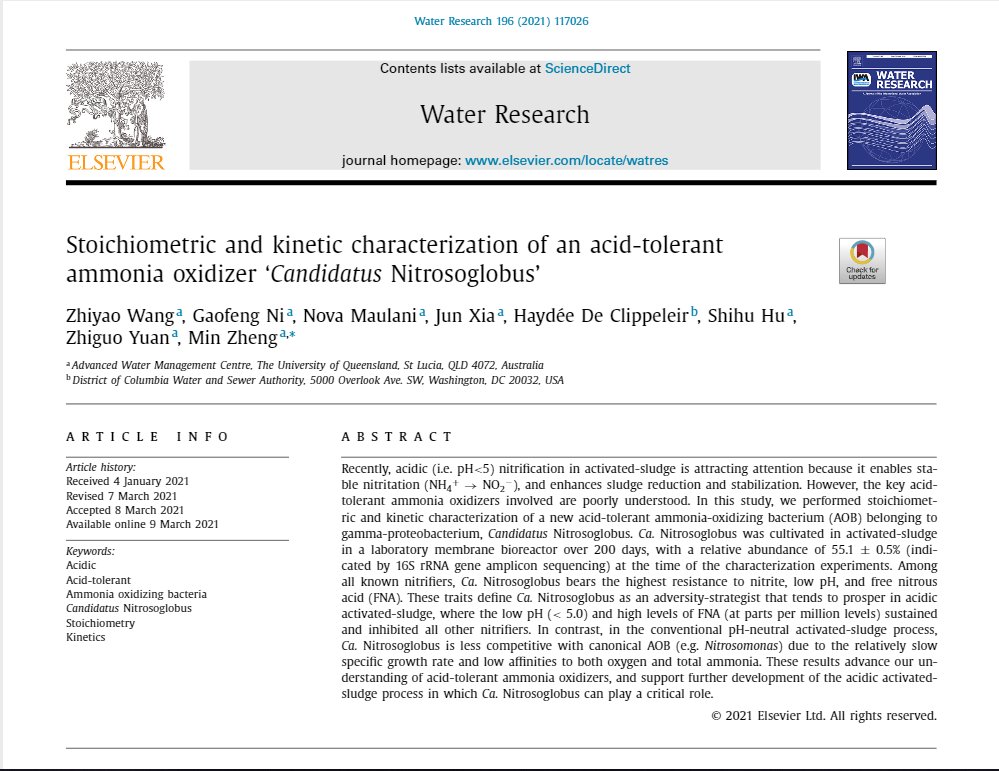 novamau's tweet photo. For those who might be interested in nitrification in acidic environments, this article provides an insight into a new bacterium that contributes to acidic wastewater treatment.

Full access: https://t.co/nVADvJ6oM1 https://t.co/xV08hiIsT5