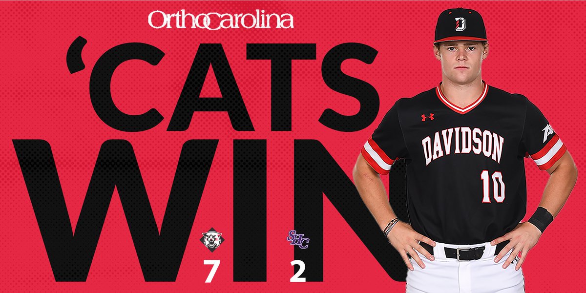 Davidson Baseball (@davidsonbase) on Twitter photo Fans here’s your <a href="/OrthoCarolina/">OrthoCarolina</a> final score. #CatsWin the series opener! The Wildcats and Badgers are back at Wilson Field tomorrow at 5pm. Fans here’s your <a href="/OrthoCarolina/">OrthoCarolina</a> final score. #CatsWin the series opener! The Wildcats and Badgers are back at Wilson Field tomorrow at 5pm.