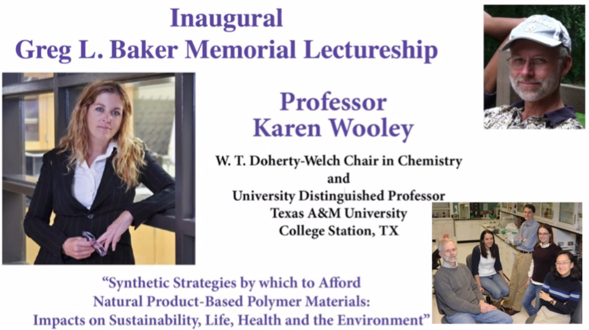 MSU Chemistry (@msuchem) on Twitter photo Prof. Karen Wooley <a href="/TAMUChemistry/">Chemistry Department</a> holds the inaugural Greg L. Baker Memorial Lectureship, honoring our late colleague, mentor and friend. We are grateful to <a href="/karen_wooley/">Karen L Wooley</a> for sharing such an inspiring scientific journey! Prof. Karen Wooley <a href="/TAMUChemistry/">Chemistry Department</a> holds the inaugural Greg L. Baker Memorial Lectureship, honoring our late colleague, mentor and friend. We are grateful to <a href="/karen_wooley/">Karen L Wooley</a> for sharing such an inspiring scientific journey!