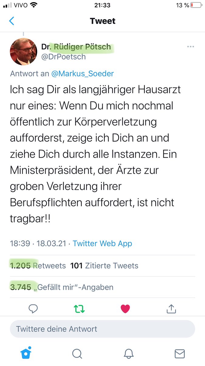 originCorona's tweet image. Mein heutiger Held☺️

@DrPoetsch 1255 RT, 3745 Likes
#Södolf 514 RT 2330 Likes

💪