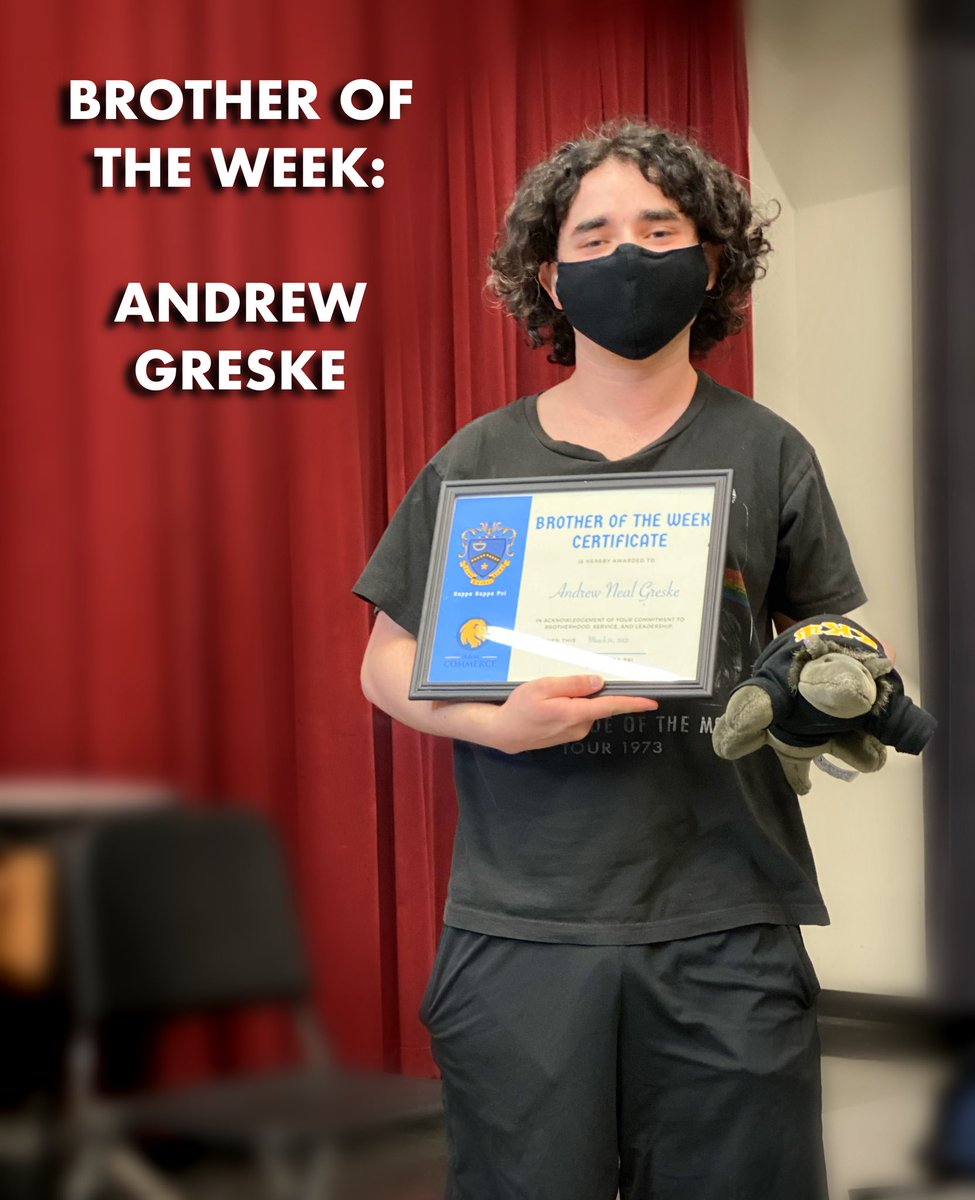 kkpsi_zk's tweet photo. Our Brother of the Week is Andrew!! Thank you for all of your hard work and diligence in helping create safe opportunities for Brothers to serve, even in a pandemic! Not just this week, but every week! 💙 #AEA #BeLikeAndrew https://t.co/T1uW9SkzXk