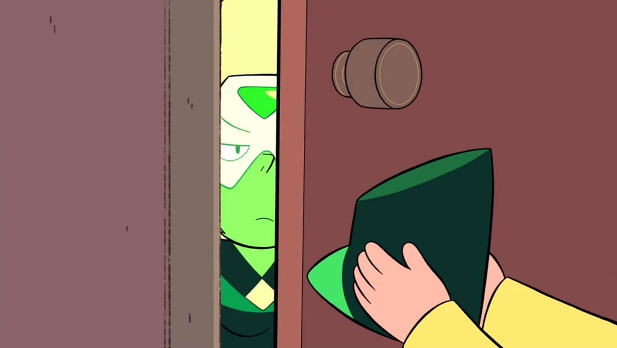 PeridotQuoted's tweet photo. Steven: "Peridot, Can I come in? I need to get ready for the day."
Peridot: "No."
Steven: "I have something for you."
Peridot: *opens door*
*grabs limb enhancer"
Peridot: "What a great souvenir of that other time you assaulted me."
◇
◇ from - "Catch and Release"
#stevenuniverse https://t.co/bJBcuQCAx5