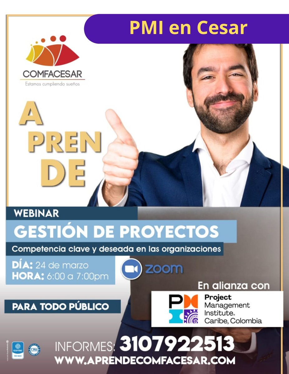 pmicaribe's tweet image. Ahora desde #Valledupar un encuentro con #projectmagers que comparte su experiencia y opinión sobre las certificaciones de @PMInstitute cómo oportunidad de #developmentprofessional . Registros desde pmicaribe.org