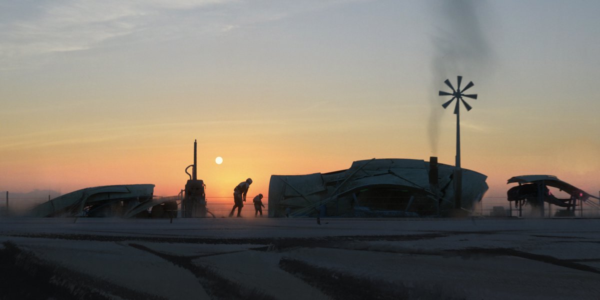 Evening vibe.

One of my favourite paintings I did for the Mandalorian season I.

#StarWars 
#Mandalorian