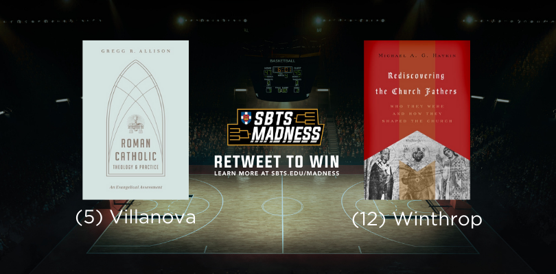 SBTSadmissions's tweet photo. The last game of round one will be Gregg Allison up against Michael Haykin. Both of these books are from our friends at @crossway! RT to win! 📘🏀 📕 https://t.co/oJOOy0H6AY