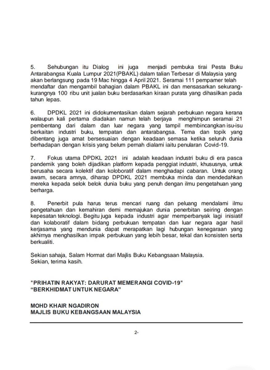توییتر Mbkm در توییتر Kenyataan Media Majlis Buku Kebangsaan Malaysia Mbkm Bersempena Dialog Penerbit Dunia 2021 Dialog Penerbit Dunia 2021 Bukti Buku Kekal Relevan Dalam Memperkukuh Budaya Membaca Rakyat Malaysia Dan