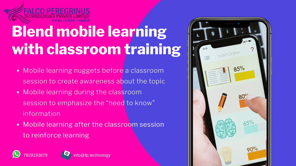 FPTechology's tweet photo. The flexibility of mobile devices helps you fit mobile learning anywhere in the learning cycle – before, during, and after a training program.
https://t.co/cnP1Iw8wrw
#mobilelearning #millenniallearning #BiteSizedLearning #training #learningtechnology #TechnologyDrivenLearning https://t.co/ngqKcH2cTb