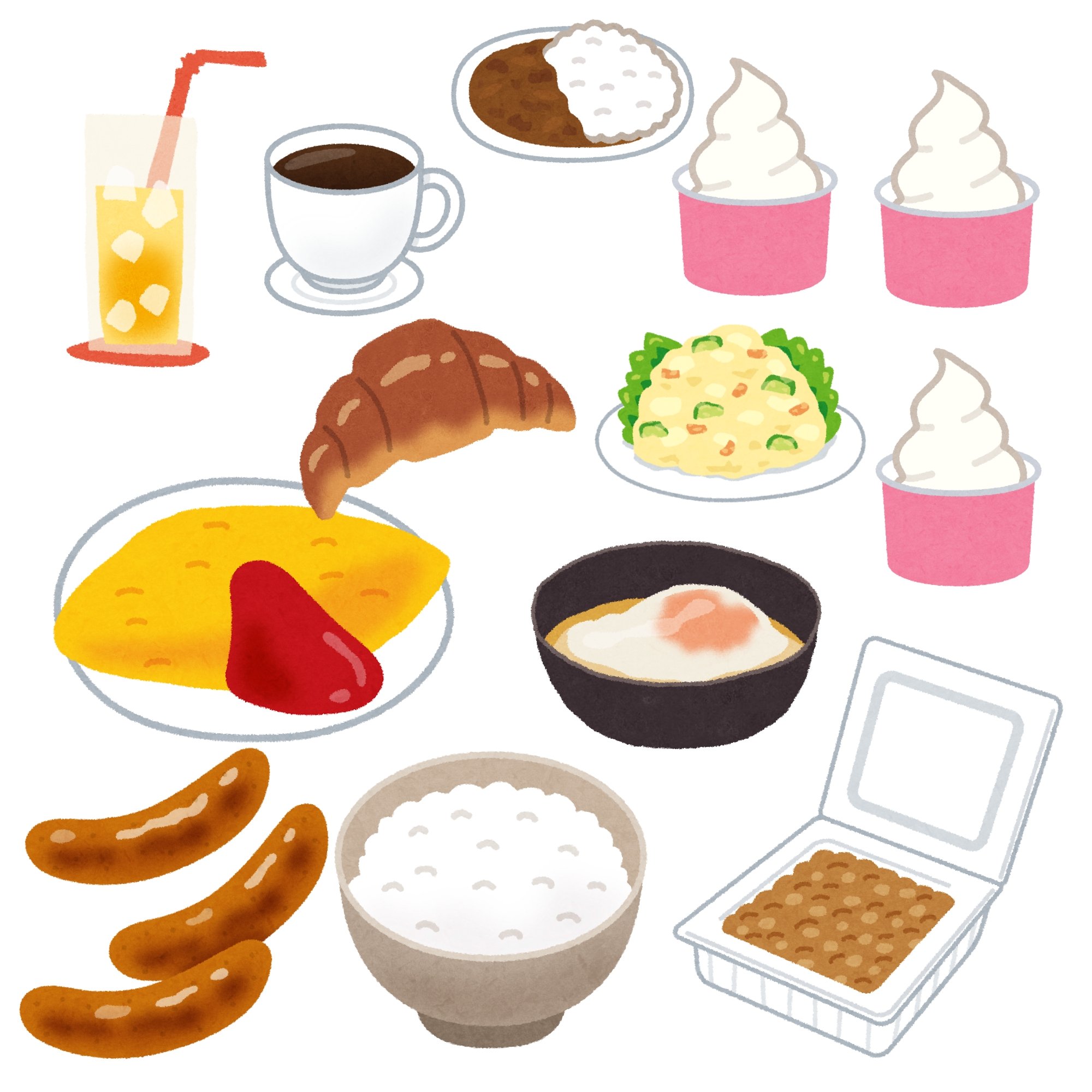 きつつき いらすとやの素材を使って朝食ビュッフェに行った気分になる遊びをしていました T Co Ogneiot95t Twitter