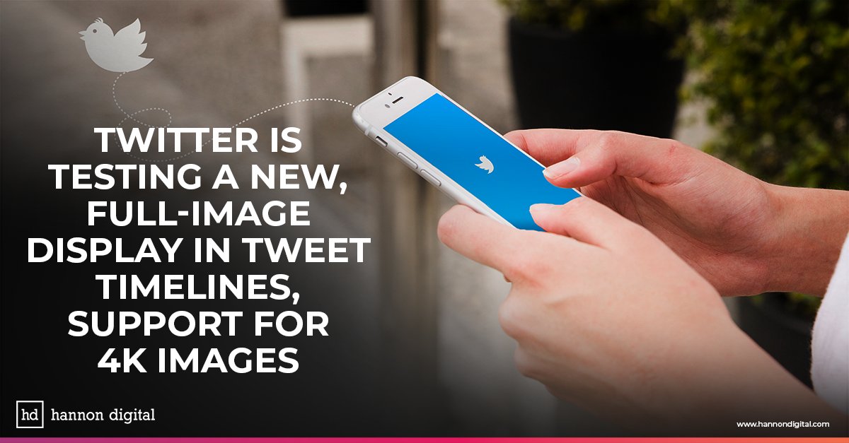 HannonDigital's tweet photo. "Now testing on Android and iOS: when you Tweet a single image, how the image appears in the Tweet composer is how it will look on the timeline - bigger and better." - Twitter.

Source: Social Media Today

#SocialMediaMarketing #TwitterMarketing #DigitalMarketing https://t.co/K2kkL79LFF