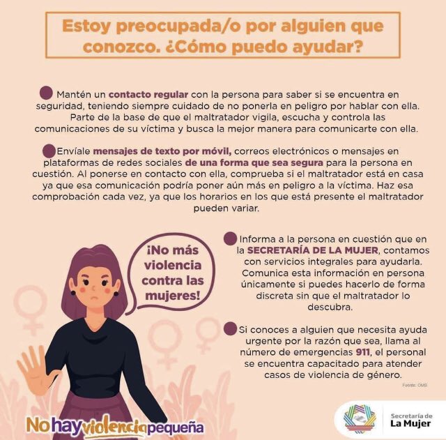 DaliaSerrano19's tweet photo. Si sospechas que una mujer está siendo violentada, ayúdale.
Evitemos un feminicidio más. https://t.co/SsEGZGEgbL