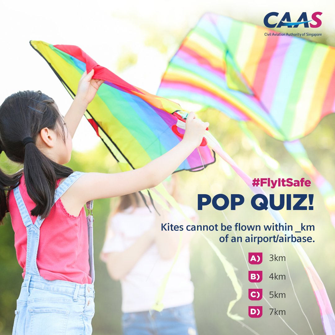 SingaporeCAAS's tweet photo. Can you fly kites anywhere in Singapore? 🪁 To find out the answer, visit https://t.co/2VwrF95r5x.
While kite flying may be a simple and fun activity, it is important to #FlyItSafe.
#CAAS #FLYITSAFE #KITEFLYINGSAFELY https://t.co/XkvBzSMPQG