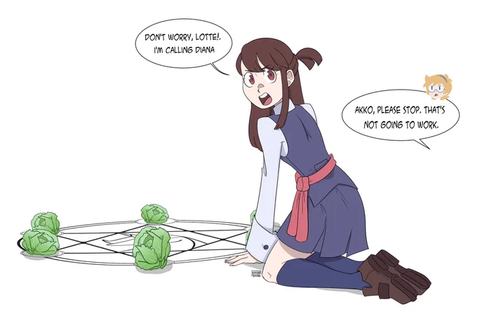I present you, The Cavendagram. 
#LittleWitchAcademia #LittleWitchAcademiafanart #lwa #AtsukoKagari #lwaAkko #LotteYanson #LwaLotte #diakko #DianaCavendish #fanart 