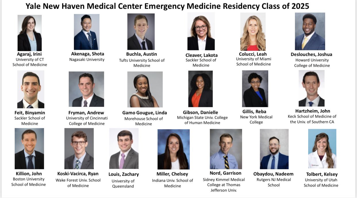 yaleEM on Twitter "So excited to the Yale EM class of 2025