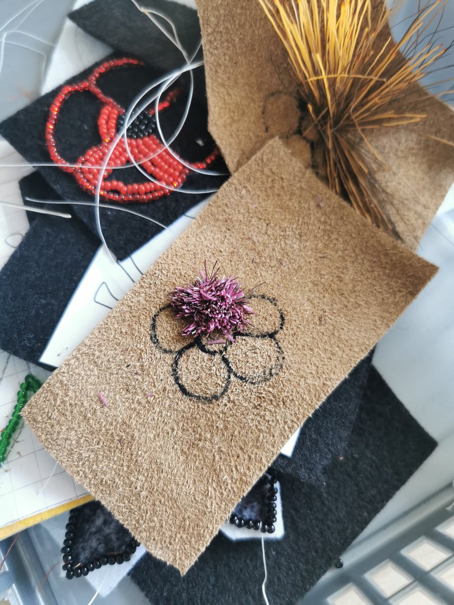 Fine Arts 9 dyed some moose hair and did a bit of tufting!! Can't wait to see more next week! Got to work with another great group of students today and our Knowledge Keeper, Gary Gott <a href="/BalfourColl/">Balfour Collegiate</a> wish I took more photos of the process.