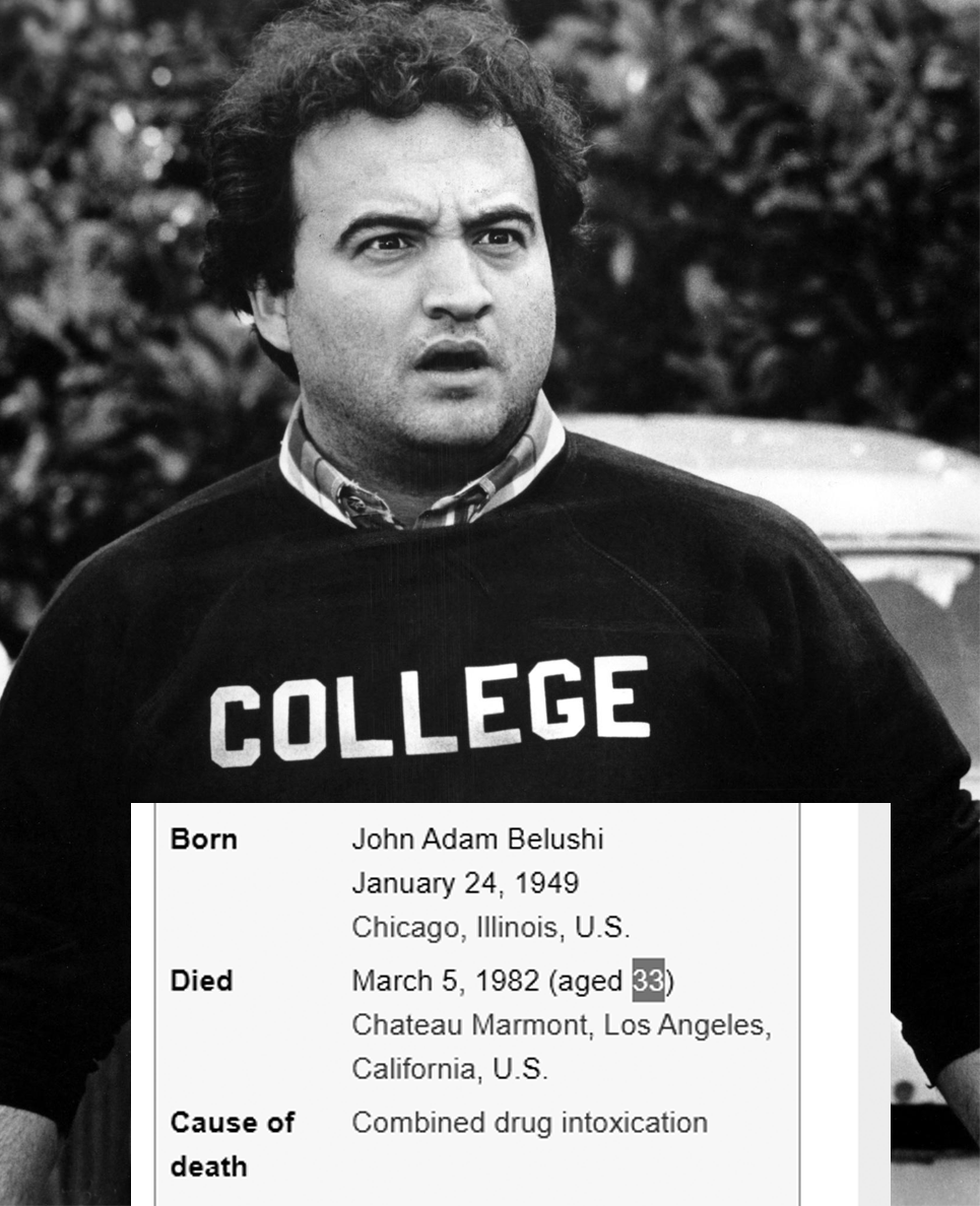 wow no way, Belushi and Farley were both 33 when they died via @Flat__Lunacy