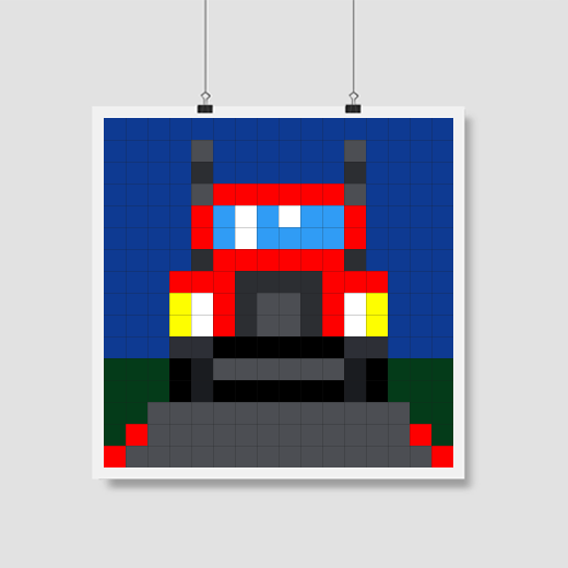 funkyartist's tweet photo. Having fun with #pixelcoloring on the #divoom app. #pixel #art #pixelart #truck https://t.co/i7Tm0MJdYa