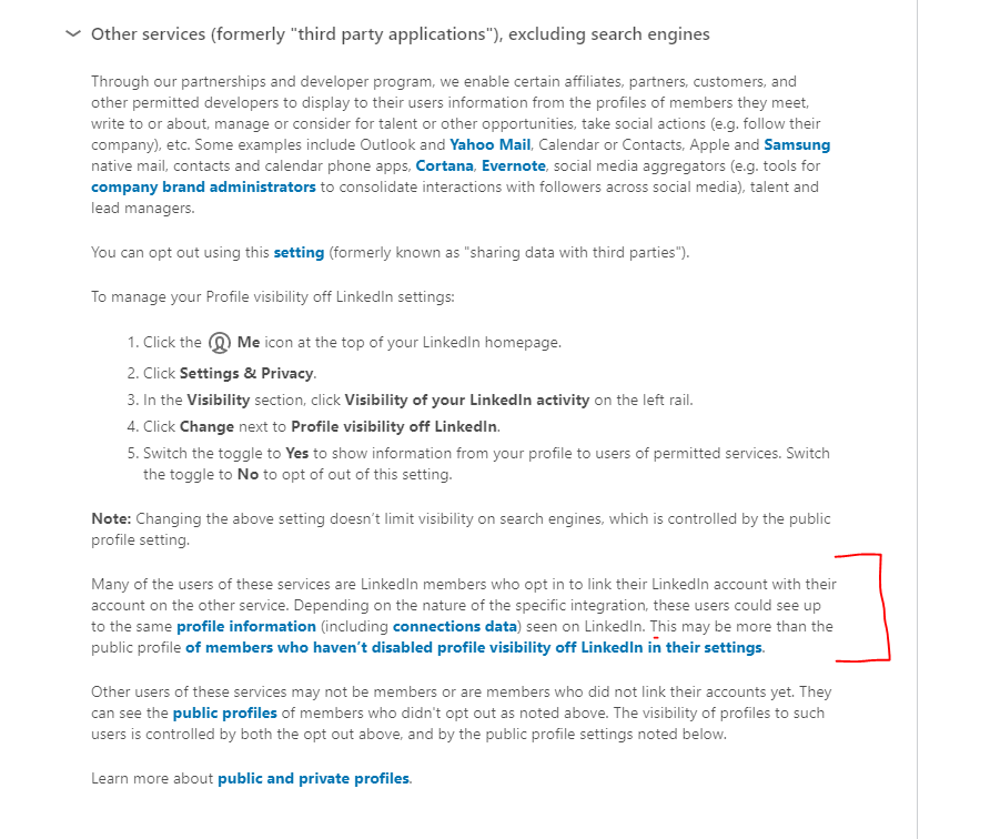 thezedwards's tweet photo. Microsoft's Linkedin 3rd Party Apps can request access to your 1st degree connections data -- here's one from bizzabo(.)com

This will be *more data than you share publicly* if you haven't checked an obscure setting for "Profile visibility off LinkedIn" @ https://t.co/2Yx01GoVnu https://t.co/vmvywxHM8o