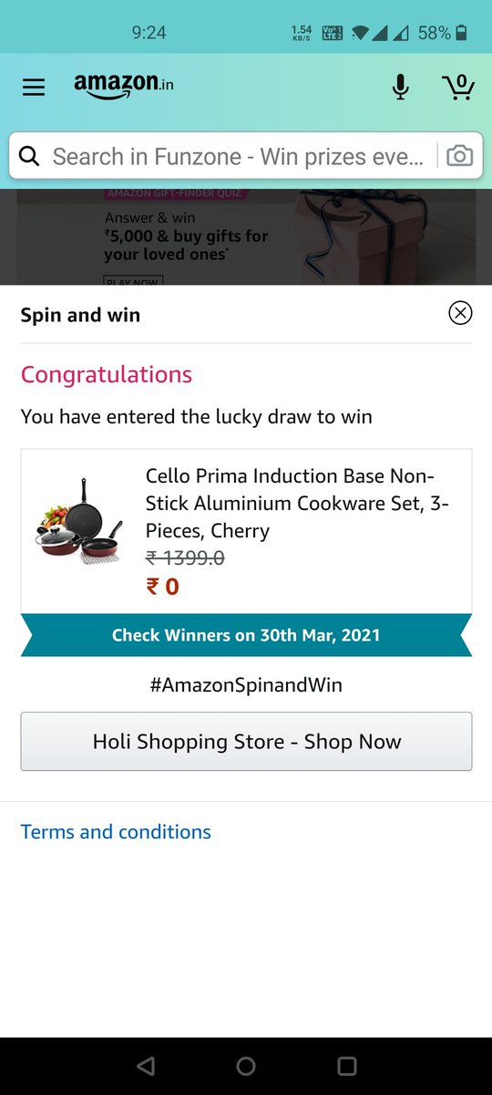 polawalaparimal's tweet image. #AmazonQuiz #AmazonQuizAnswer #QuizTime #AmazonSpinandWin #Celloprima #AmazonFunzoneSlots