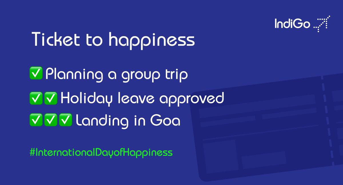 Flying you to the people and places that make you happy. 🤗 #happiness #HappinessDay #InternationalDayOfHappiness #DayOfHappiness #LetsIndiGo