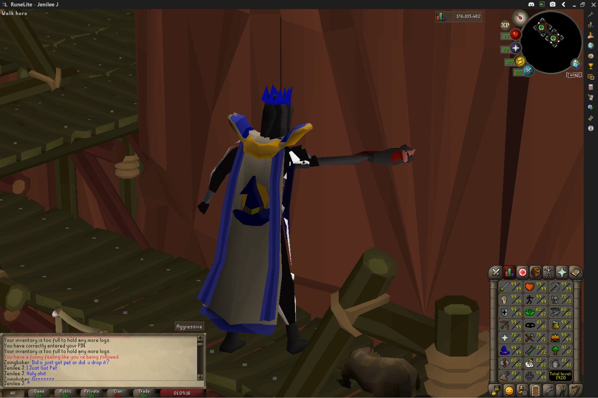 so this happened today. Got the beaver pet at 97 woodcutting!! ahh 4th pet! didn't expect it at all