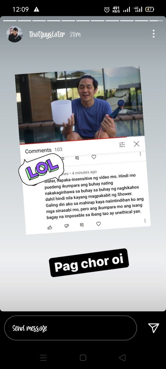 SLATERaddictsMi's tweet photo. Do you guys agree with this comment on @thatguySLATER's latest vlog? Uh-oh! Kaming mga fans since day 1 would disagree. Our dear Slater, despite being rich, loves his fans, mayaman man o mahirap. Namisinterpret mo lang po yung video nya 🤣✌️ https://t.co/x7Od4nQ1C4