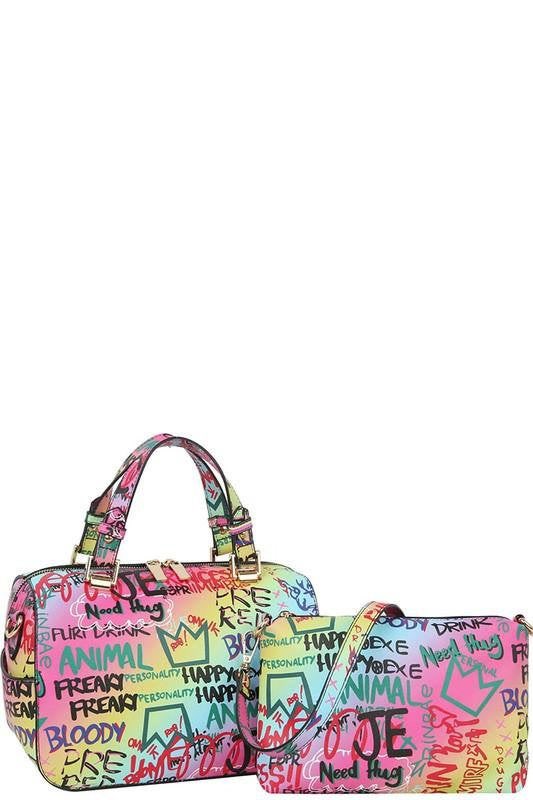BPoshbeautybar's tweet photo. Excited to share this item from my #etsy shop: Multi Graffiti Top Handle 2-in-1 Satchel #atlantafashion #boldleather #bposhboutique #handbag #purse #graffiti #houston https://t.co/8Koq5LrGAp https://t.co/8R7ZJvIINY