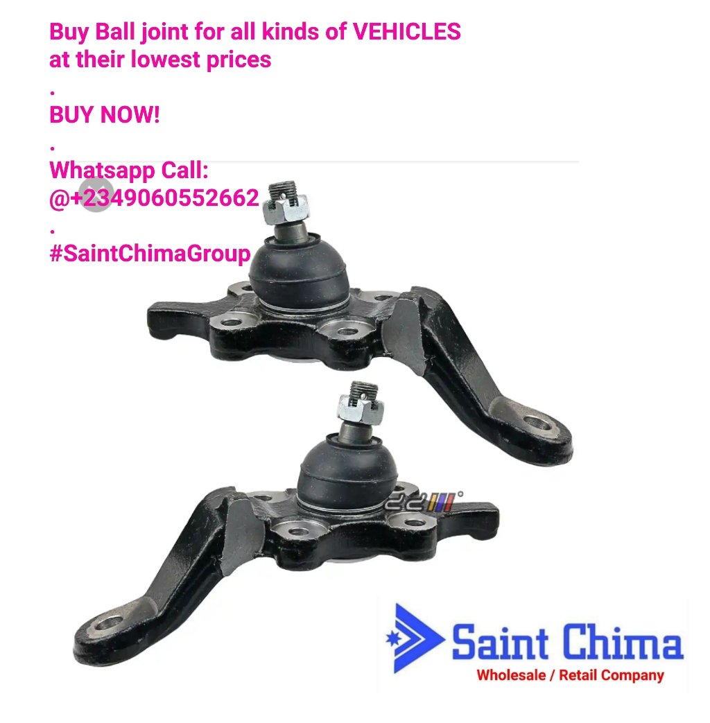 saintchimaAuto's tweet photo. .
New Ball Joint for all Vehicles
.
Back in Stock!
.
at their lowest prices
.
Buy Now!
.
WhatsApp us @+2349060552662
.
Visit us @SaintChimaGroup
.
#SaintChimaGroup #Chimazon
#SuspensionParts #Carparts #Autoparts #MotorParts #Vehicleparts #EcommerceCompany #tiktok #Whole https://t.co/e4fVr2yP8U