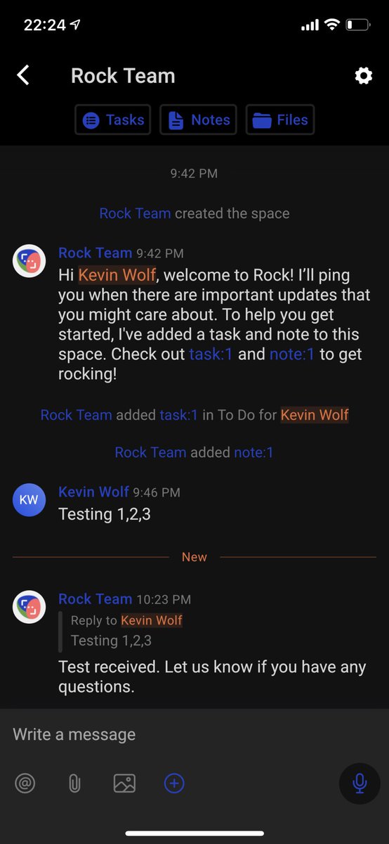 I was trying <a href="/LetsRockHQ/">Rock</a> and sent a test message, received this back 🤩 nice experience.