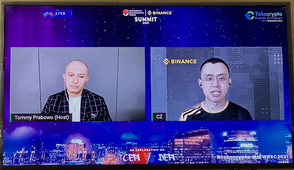 privateevent's tweet photo. @cz_binance live!!
Thanks @Tokocrypto 
#ToTheMoon 🚀🚀 https://t.co/j3xSprOwEX