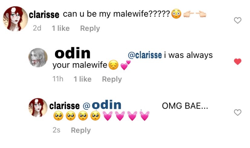 carter and i won& #39;t be playing these characters for a while but an exchange we had via instagram comment section gave me their energy(TSVC)