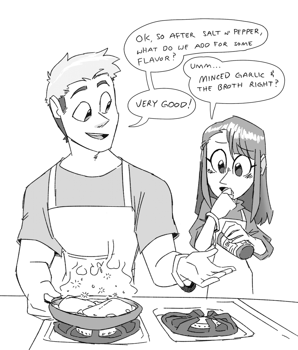 Shannon wanted to contribute around the house more, so she asked Corey to teach her how to cook