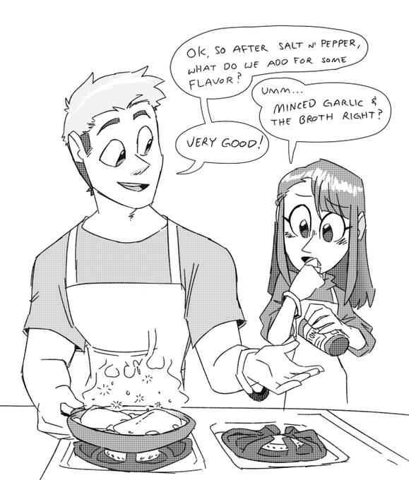 Shannon wanted to contribute around the house more, so she asked Corey to teach her how to cook 