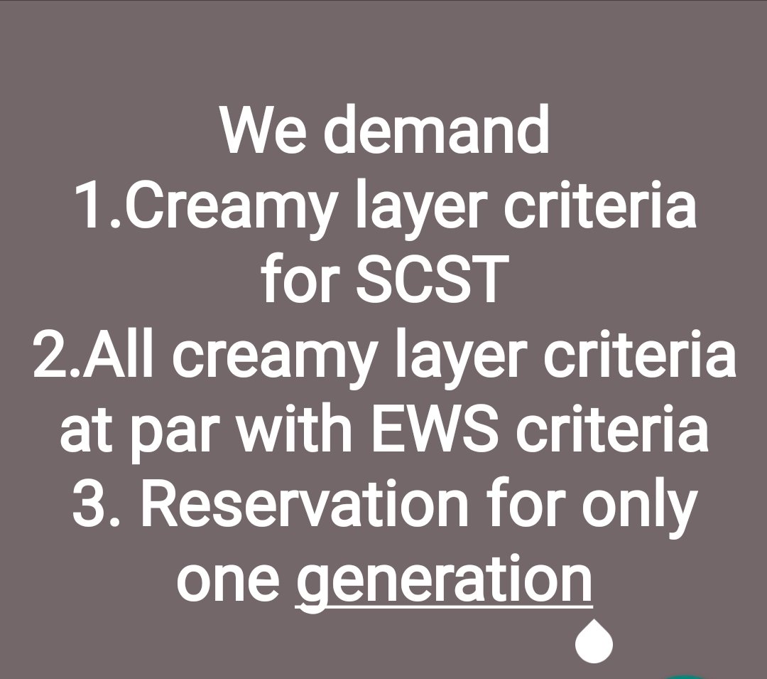 'For how many generations reservations in jobs, education will continue ?': SC Only the rich OBCs, SCSTs have benefitted by Reservation for many generations, as no creamy layer criteria for SCST and meaningless creamy layer criteria for OBC. @PMOIndia @rashtrapatibhvn @TCGEHLOT