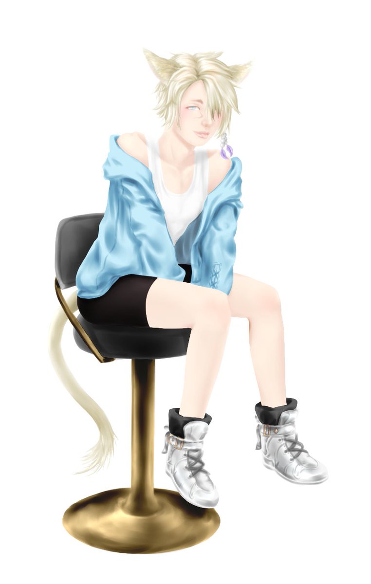 VeryCoconuTea's tweet photo. For my friend, Femboy Friday!
First full coloured piece I've done in years.
#FF14 #catboy #artwork https://t.co/bCYdORvB6v