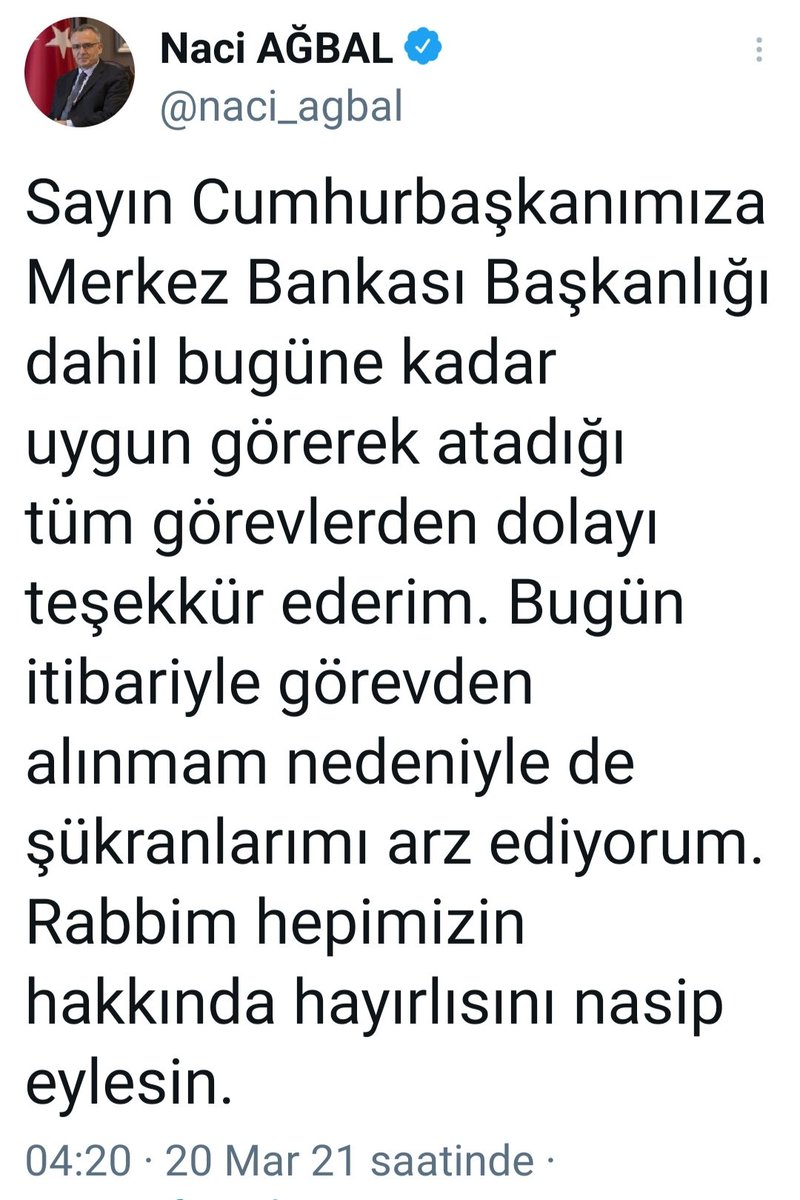 Nasıl başladı /Nasıl bitti 
#naciagbal #MerkezBankası