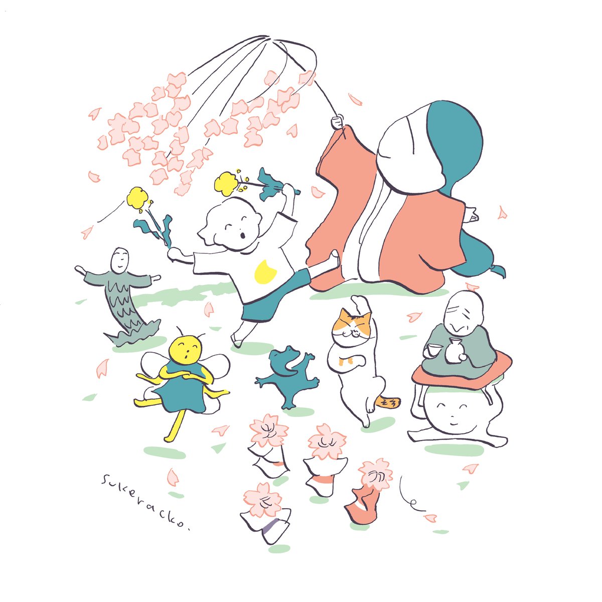 春分の日音頭 スケラッコのイラスト 春分の日音頭 スケラッコのイラスト