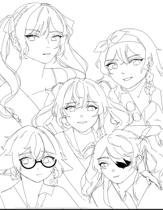 i'll never finish this so guess ill just post the wip ;, mondstadt girls as rv 

#genshin 