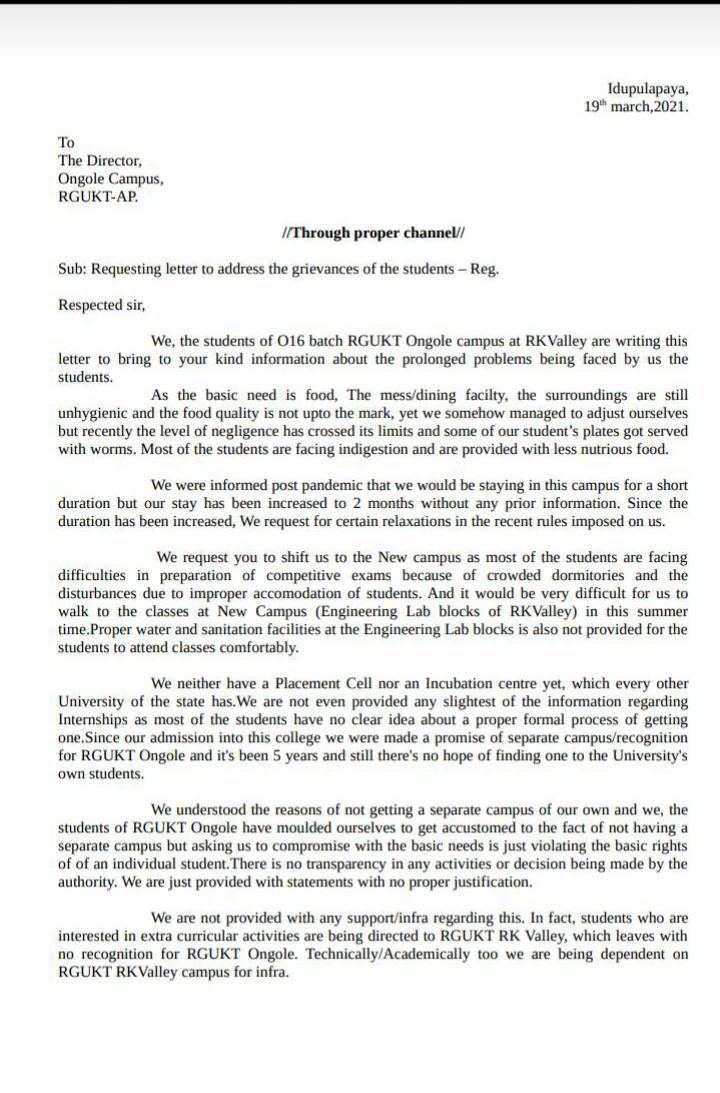 janasena_t's tweet photo. Why YCP govt not concentrating on these type of issues
IIIT ONGOLE students who are accommodated from 5 years in idupulapaya are protesting from two days for basic needs

#RGUKTOngoleIIIT
@ysjagan @HariKrishnaCMO https://t.co/zKFnMmW2hZ