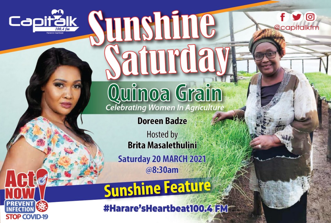 capitalkfm's tweet photo. #ComingUp

This week's #SunshineFeature is Doreen Badze.

Join @brita_masale at 8:30am as we celebrate women in Agriculture and discuss the Quinoa Grain.

#TuneIn
#morning 
#WomensHistoryMonth https://t.co/YgQ5dPoWGv