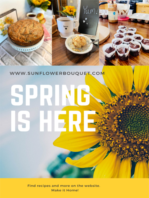 Happy Spring!  New recipes this week include Irish Apple Cake, Buffalo Chicken Dip, and Shrimp Scampi.  Be sure to check them out at sunflowerbouquet.com #foodrecipe #yummy #delicious #dinnerideas