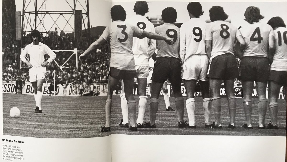 super_leeds70's tweet image. One of my favourite images of Peter ‘Hotshot’ Lorimer. 

You were either brave or stupid to get in that wall. 

#RIPPeterLorimer #lufc