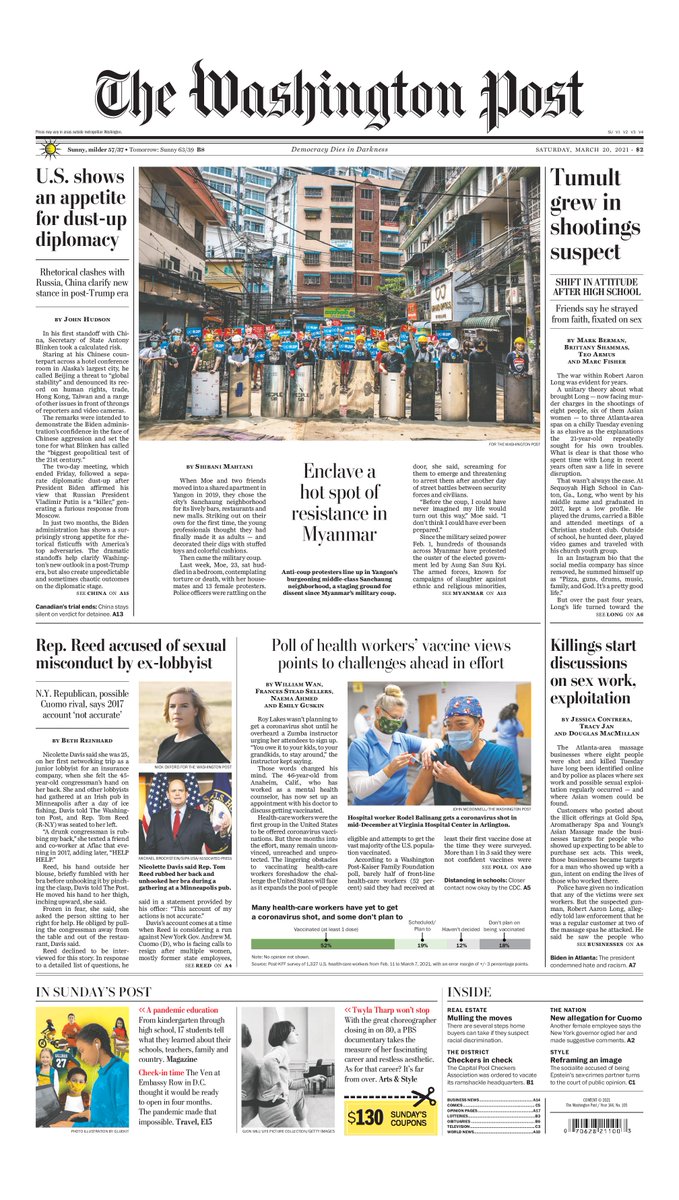 Shibani Mahtani (@shibanimahtani) on Twitter photo Sanchaung front and center of <a href="/washingtonpost/">The Washington Post</a> 's Saturday edition #WhatsHappeningInMyanmar Sanchaung front and center of <a href="/washingtonpost/">The Washington Post</a> 's Saturday edition #WhatsHappeningInMyanmar