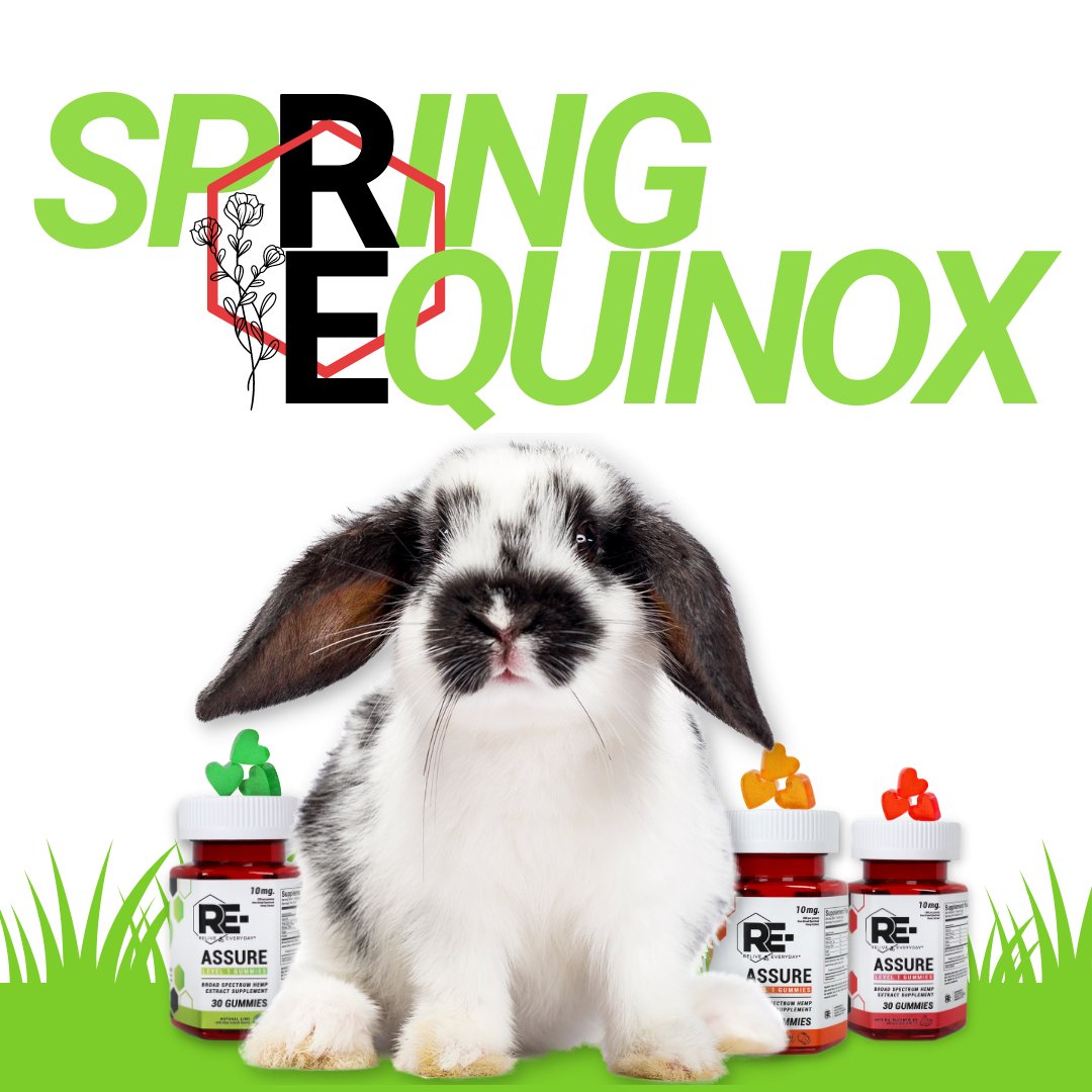 March 20th is the official FIRST DAY OF SPRING! Celebrate the Spring Equinox and REfresh your routine to RElive your best life. Our organic, vegan, gluten free, CBD products are the perfect way to REinvigorate you mind and body. 
#reliveeveryday #healthyliving #CBD #Springequinox